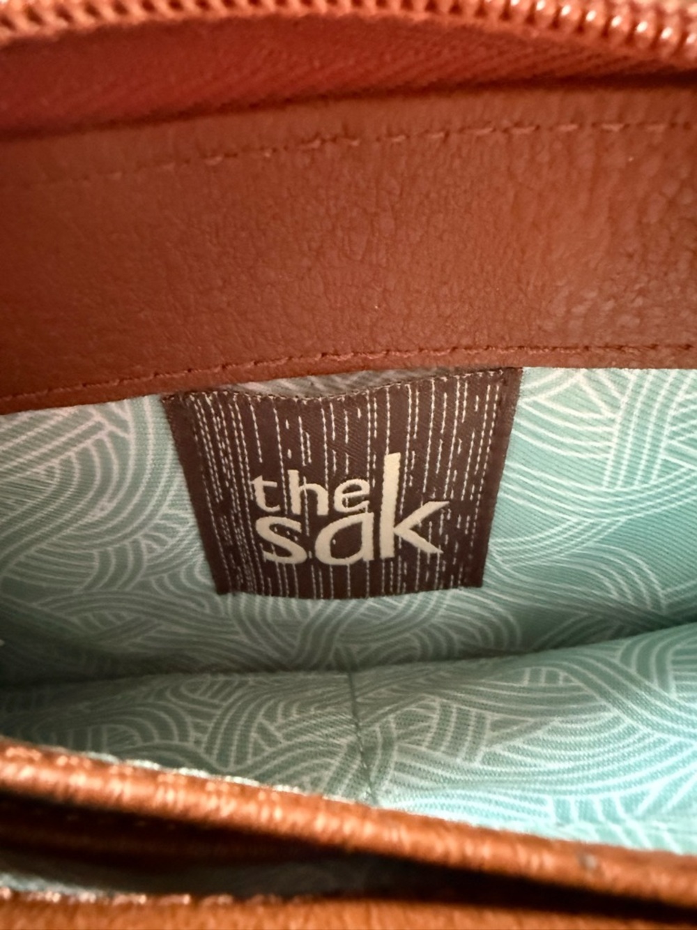 The Sak Brown Embossed Leather smartphone Crossbody Bag - Picture 6 of 11